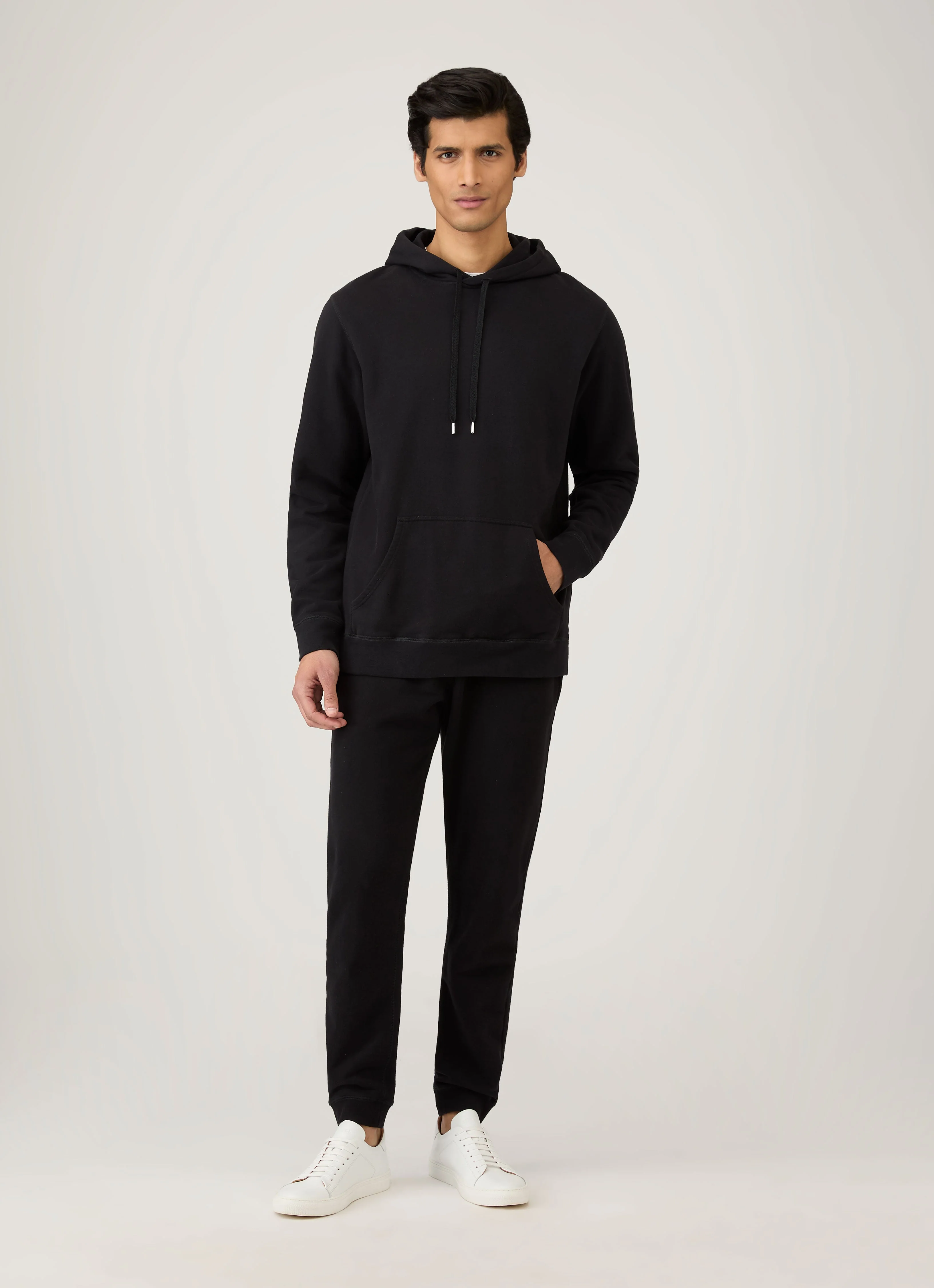 Men's Loopback Hoodie in Black - Image 3