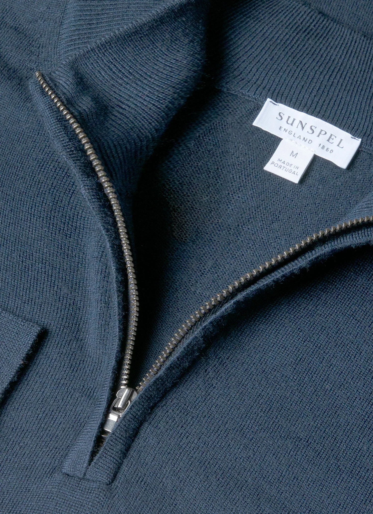 Men's Extra-Fine Merino Zip Neck in Slate Blue - Image 4