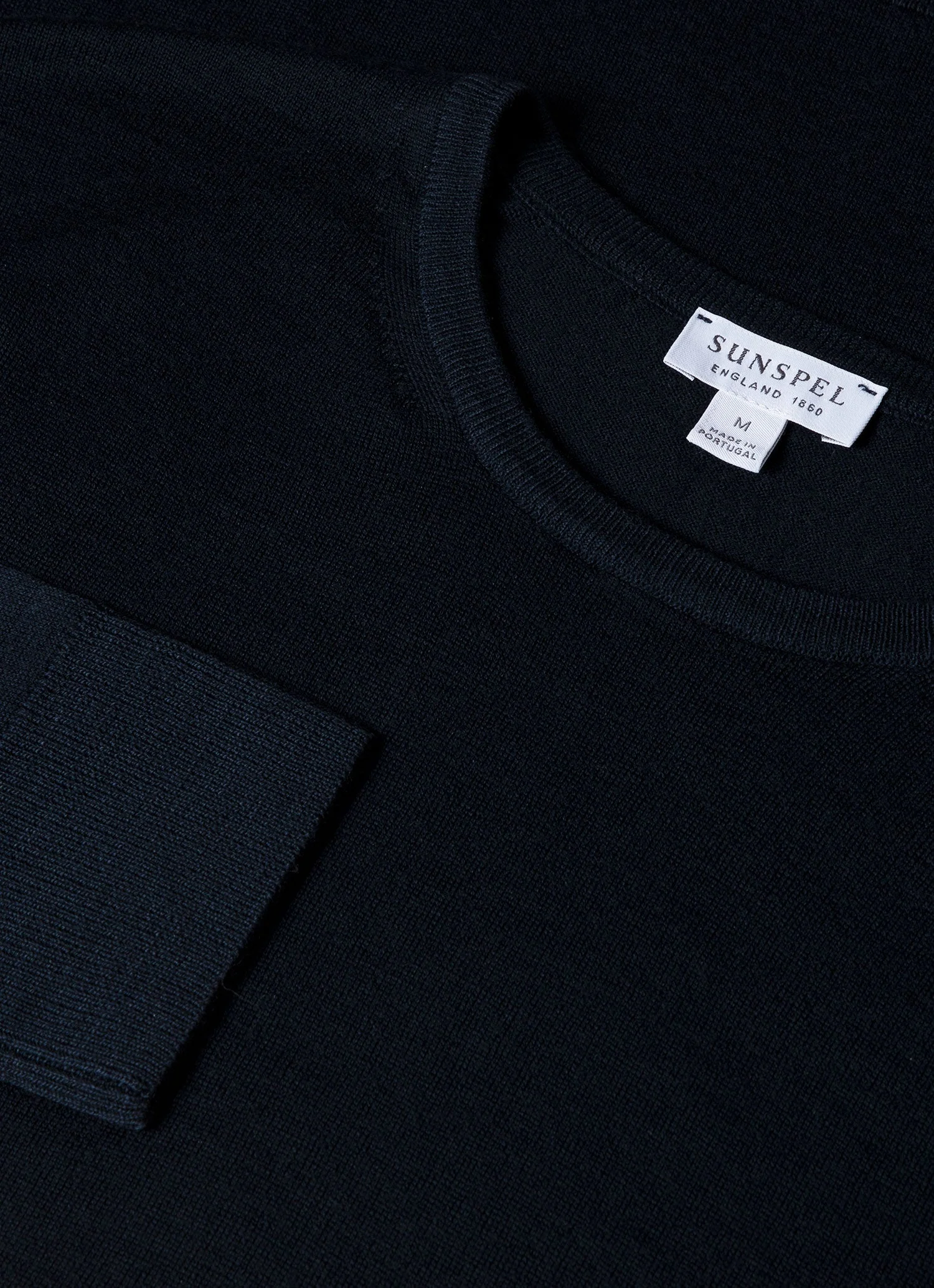 Men's Extra-Fine Merino Crew Neck in Light Navy - Image 4