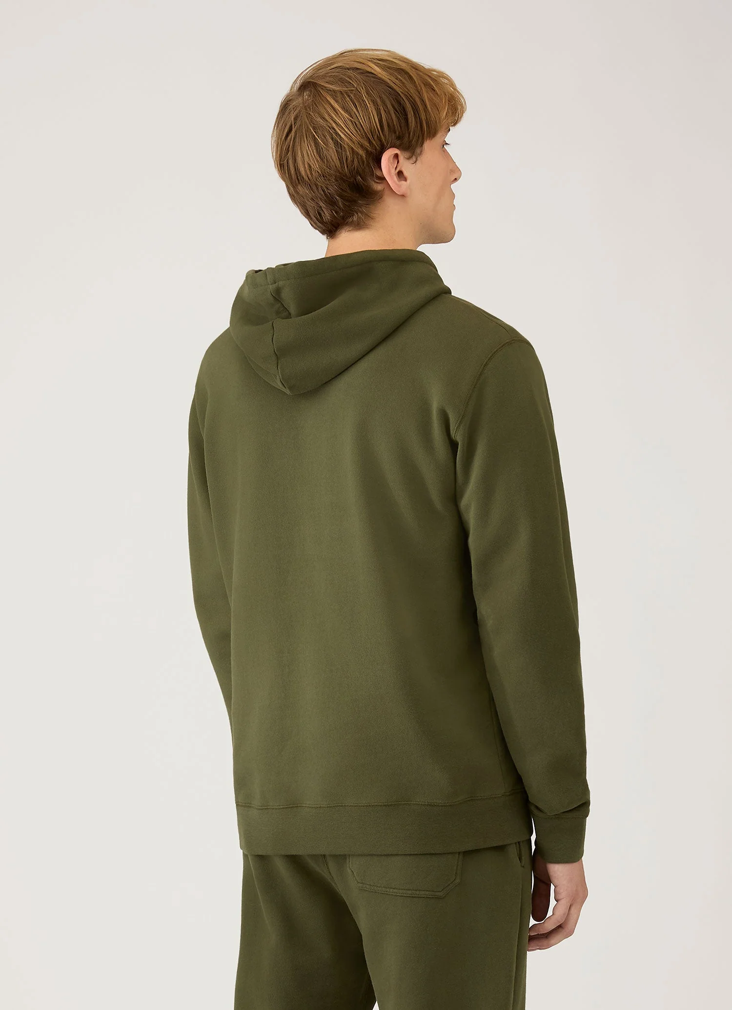 Men's Loopback Hoodie in Deep Olive - Image 5