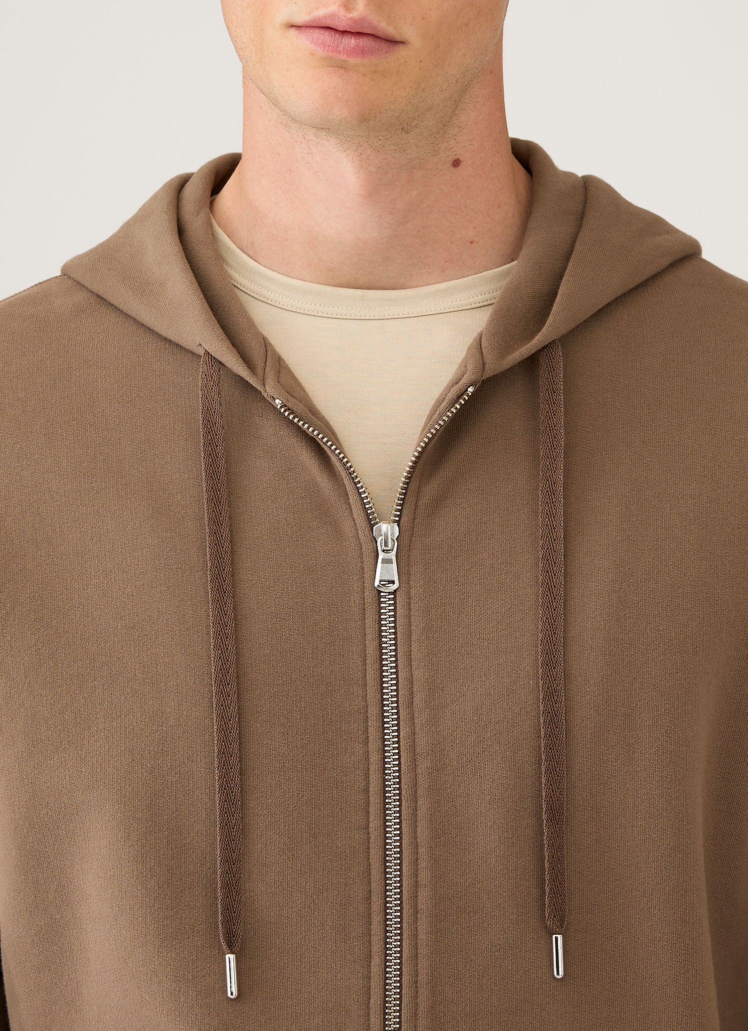 Men's Loopback Zip Hoodie in Dark Cedar - Image 6