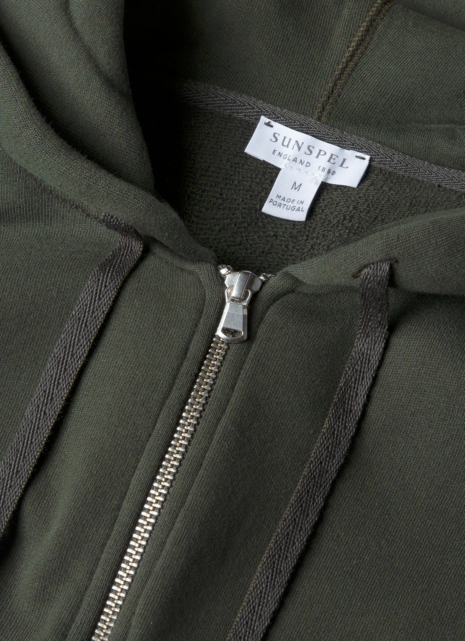 Men's Loopback Zip Hoodie in Dark Green - Image 4