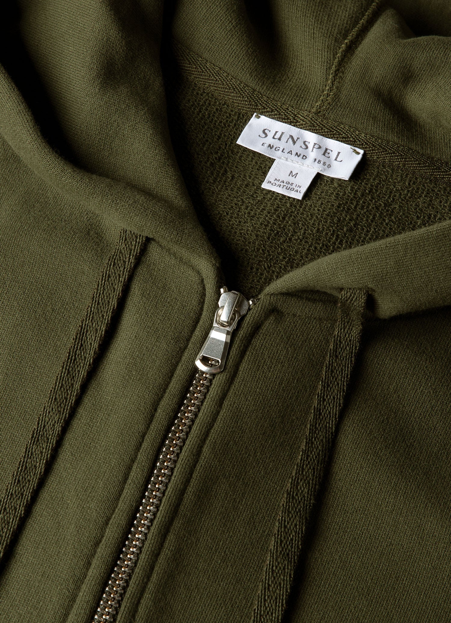 Men's Loopback Zip Hoodie in Deep Olive - Image 4