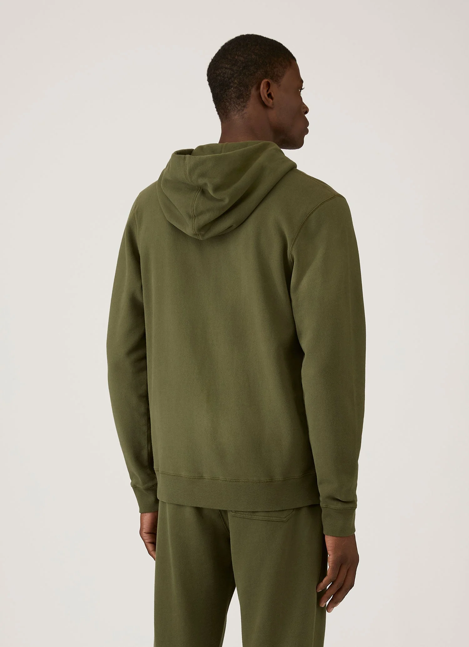 Men's Loopback Zip Hoodie in Deep Olive - Image 5