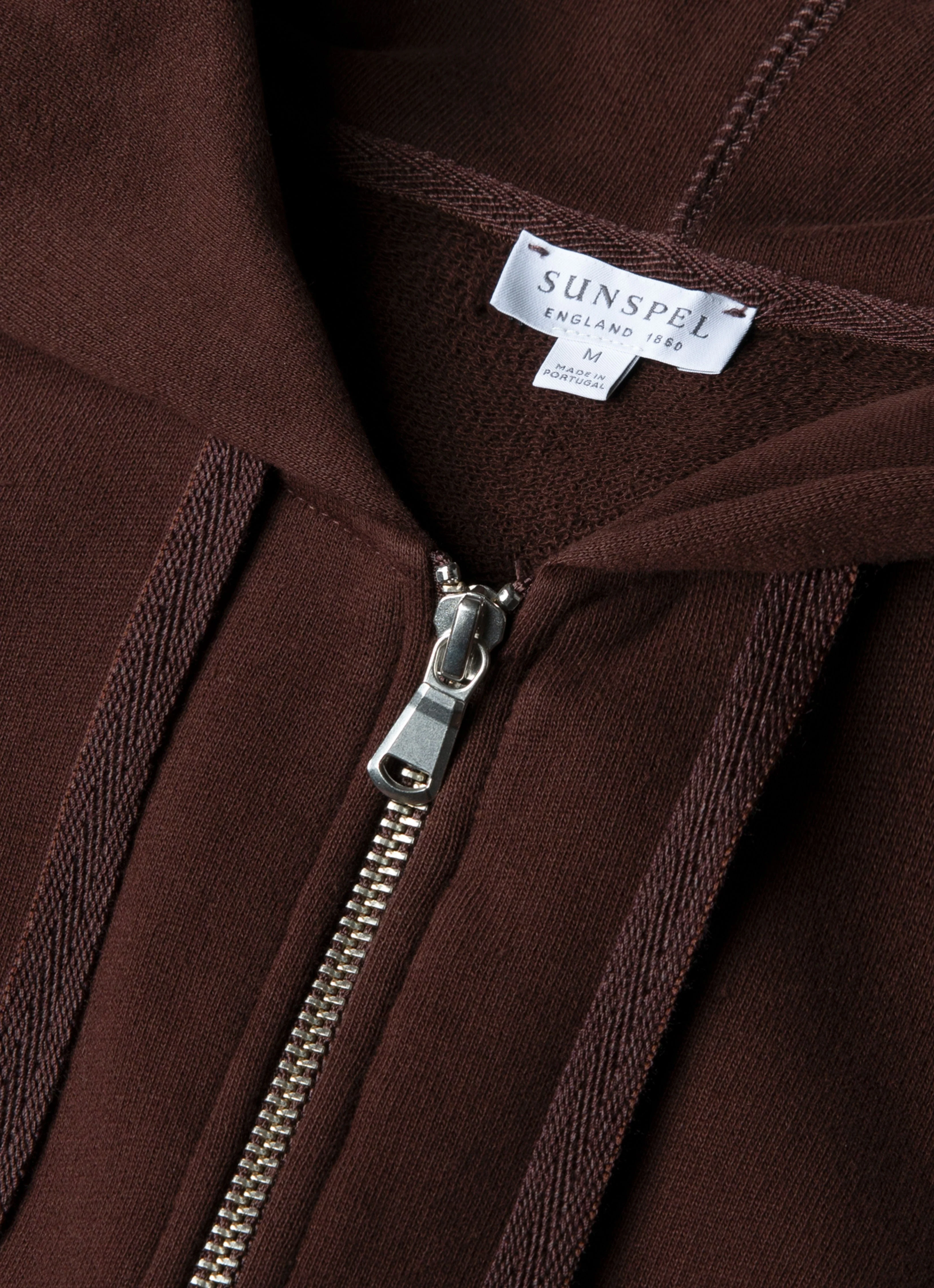 Men's Loopback Zip Hoodie in Truffle - Image 4