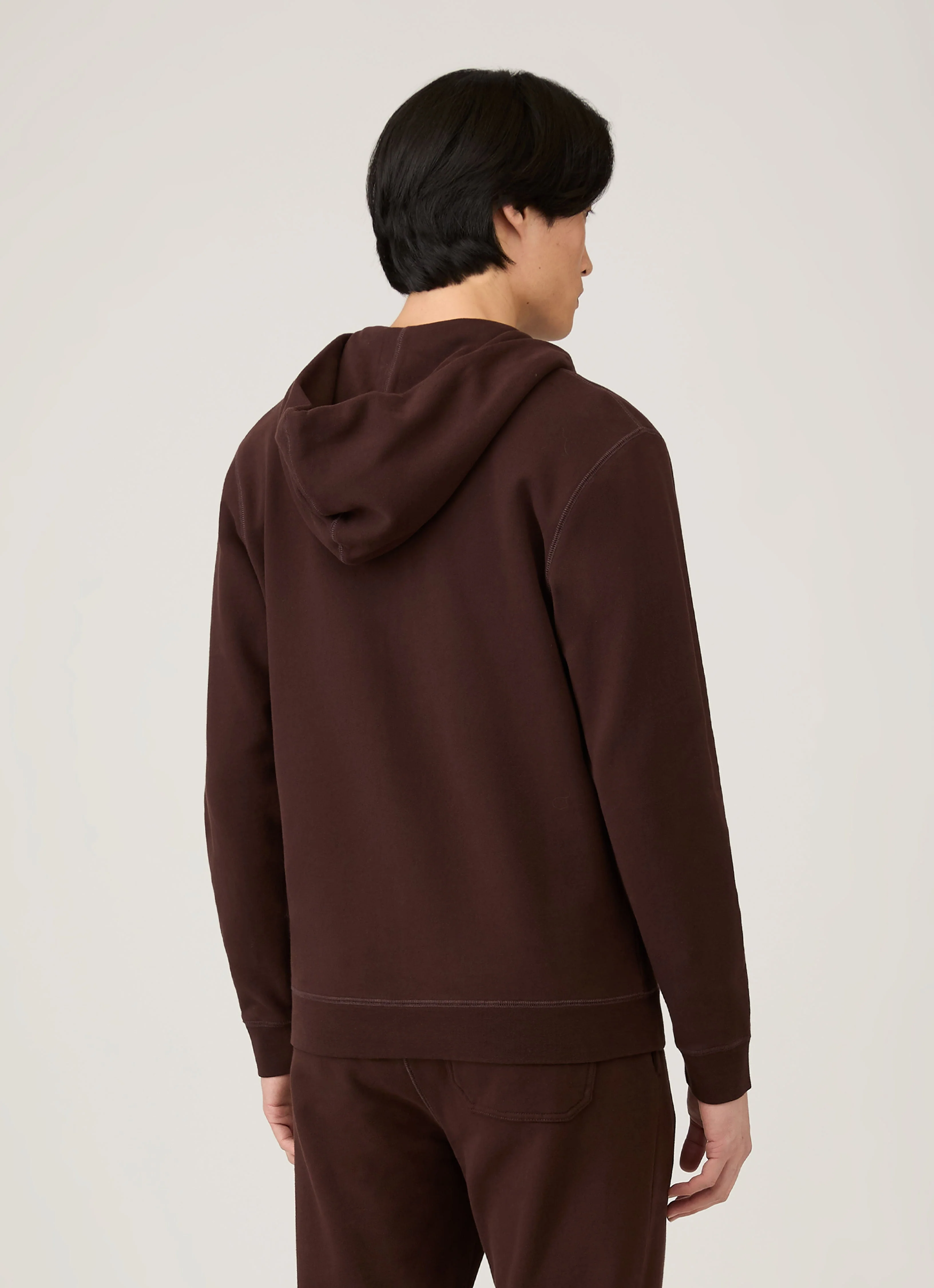 Men's Loopback Zip Hoodie in Truffle - Image 5