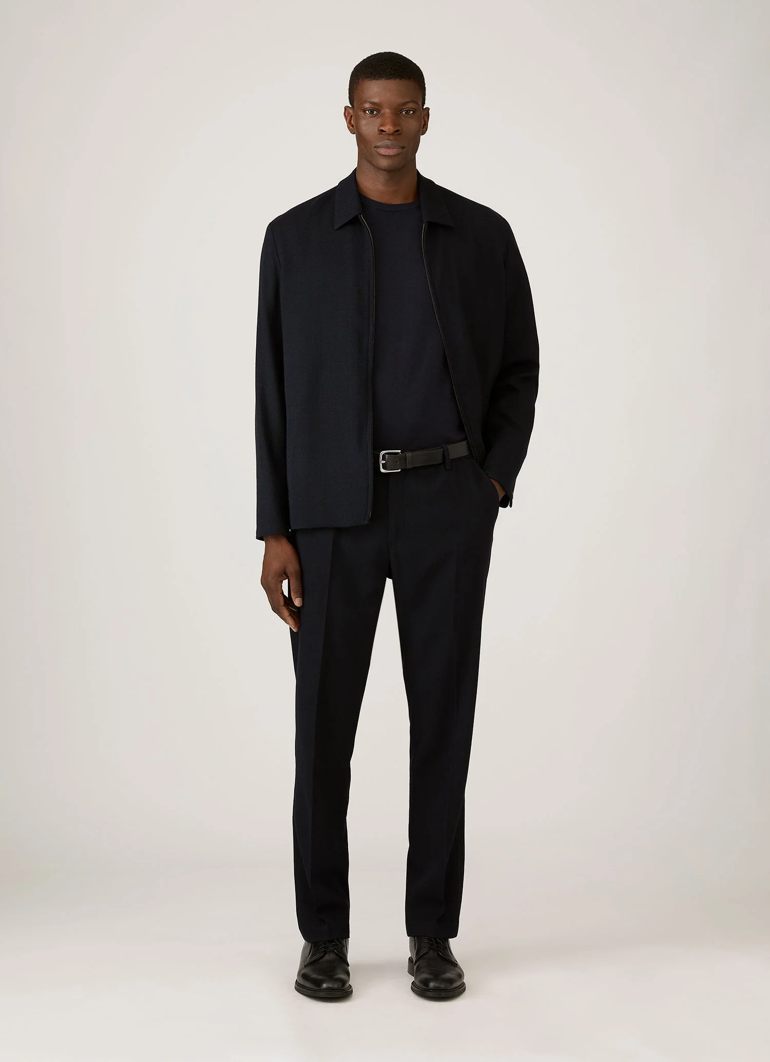 Men's Sea Island Cotton Knit T-shirt in Light Navy - Image 3