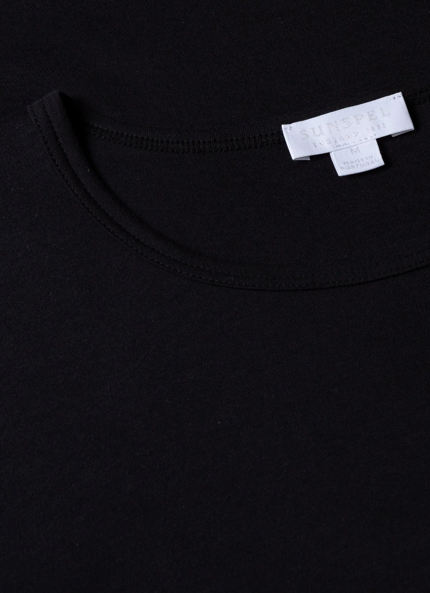 Men's Sea Island Cotton Underwear T-shirt in Black - Image 4