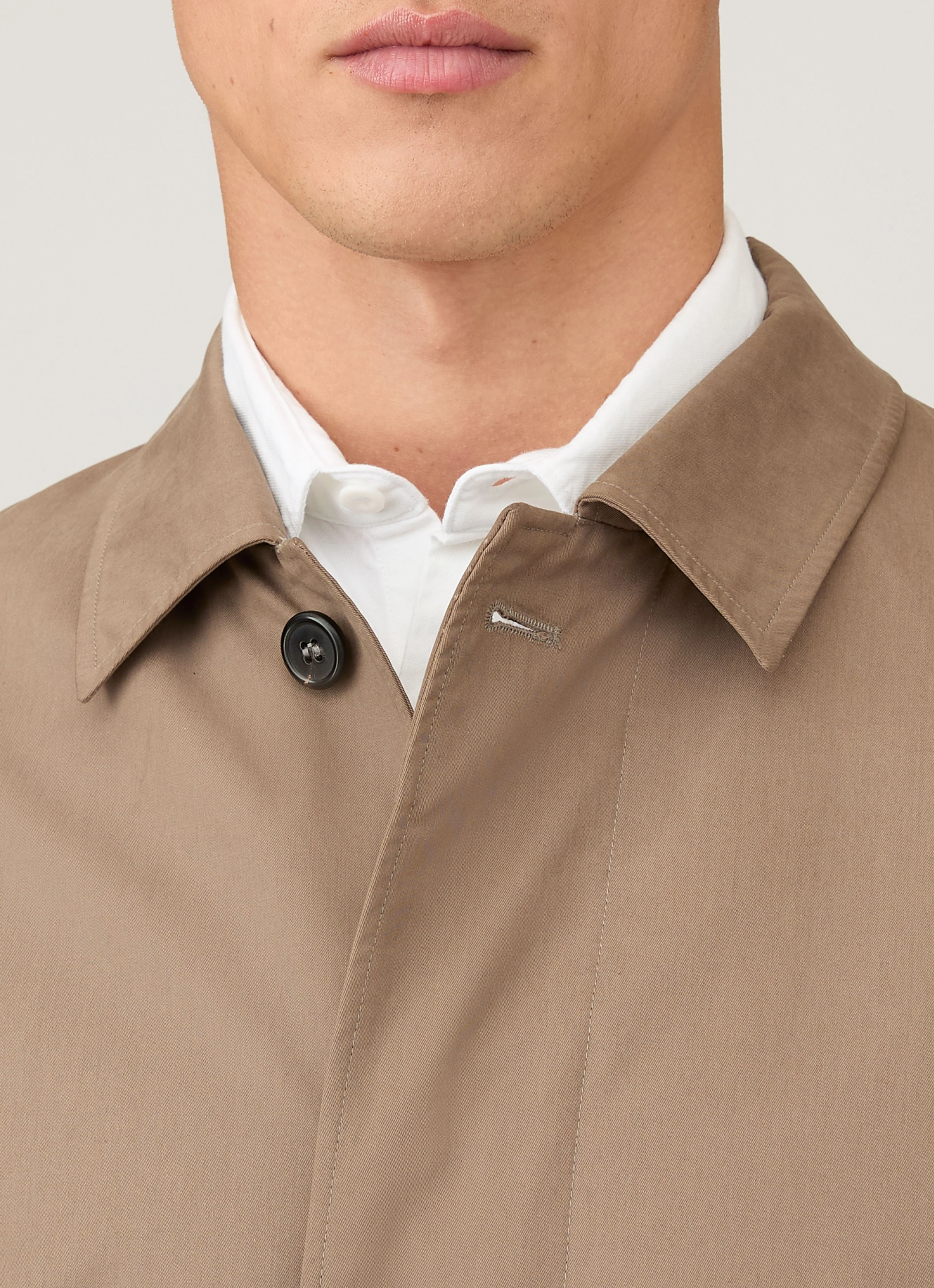 Men's Showerproof Cotton Mac in Dark Stone - Image 6