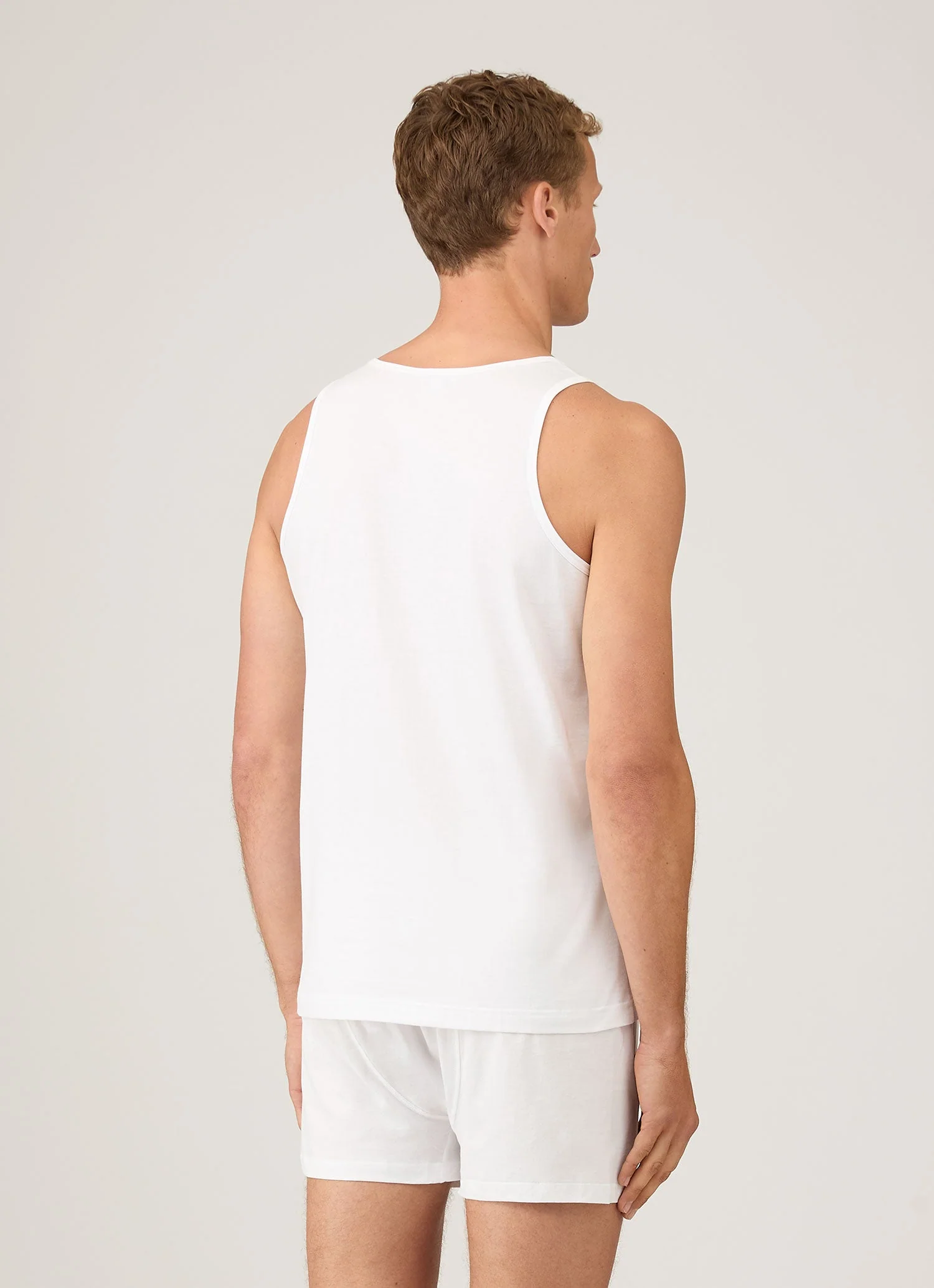 Men's Superfine Cotton Underwear Vest in White - Image 3
