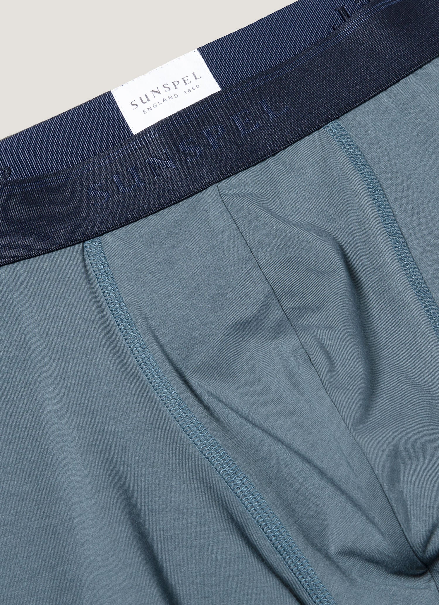 Men's Stretch Cotton Trunks in Dark Petrol - Image 4